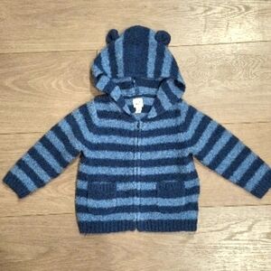 3/$30 BabyGAP Striped Blue Hoodie 12-18 months